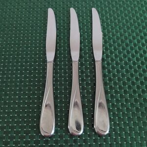 Oneida FLIGHT RELIANCE Dinner Knives Set Lot of 3 Stainless Glossy Modern Hollow